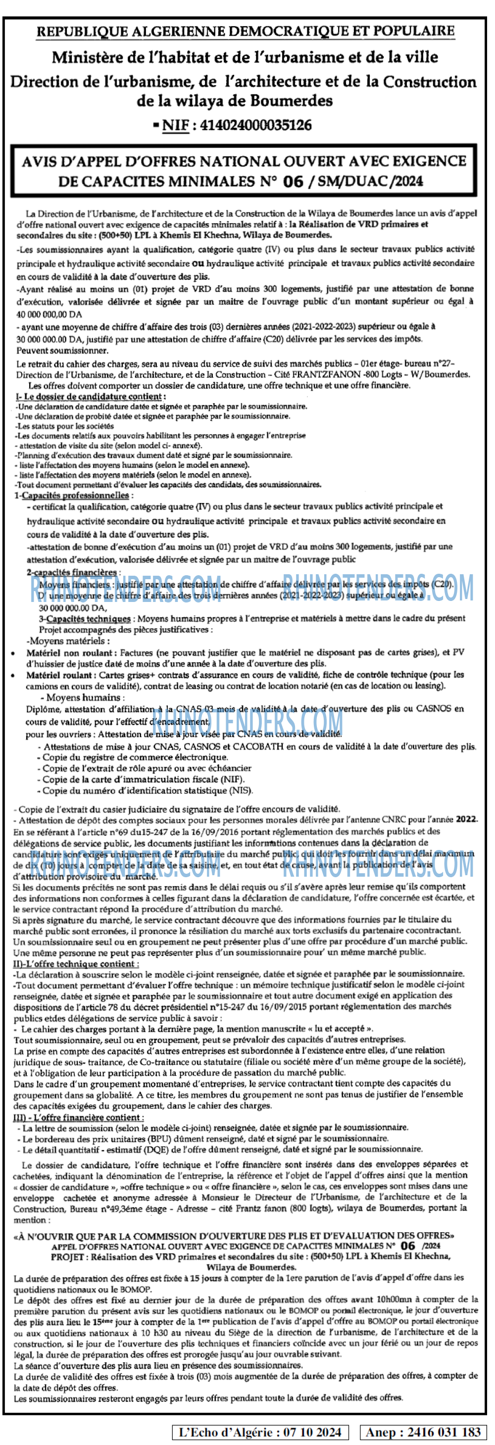 L'ECHO D'ALGERIE