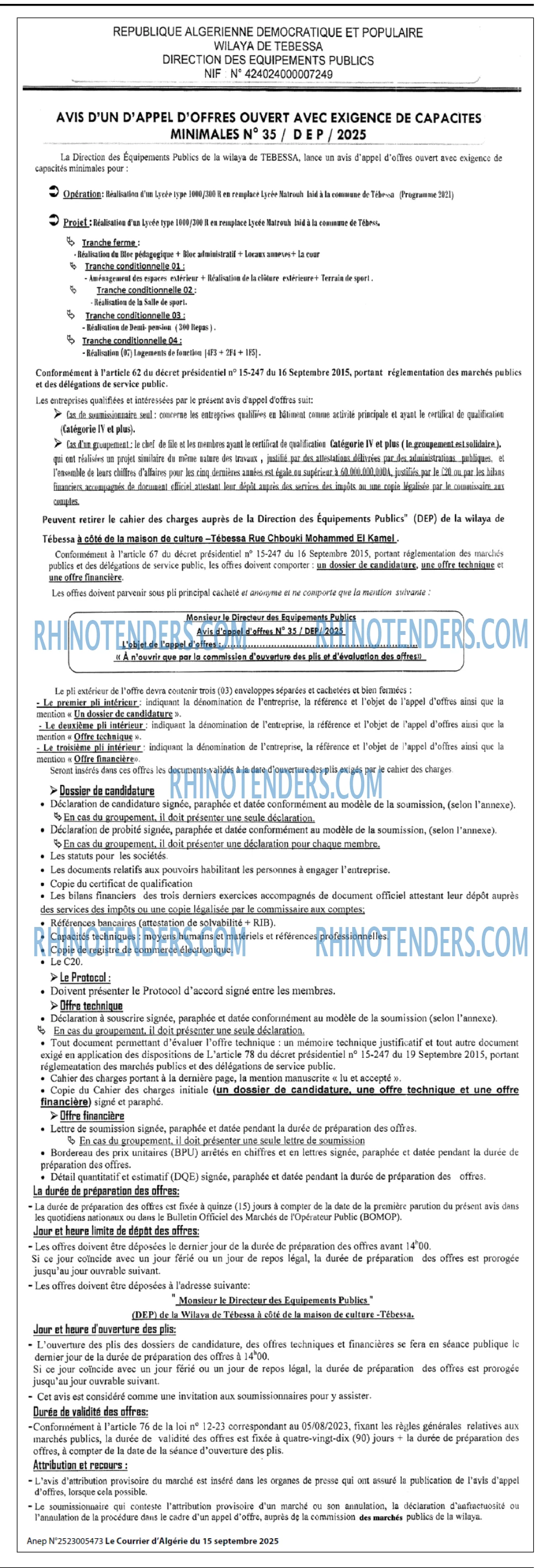 Le Courrier d'Algerie