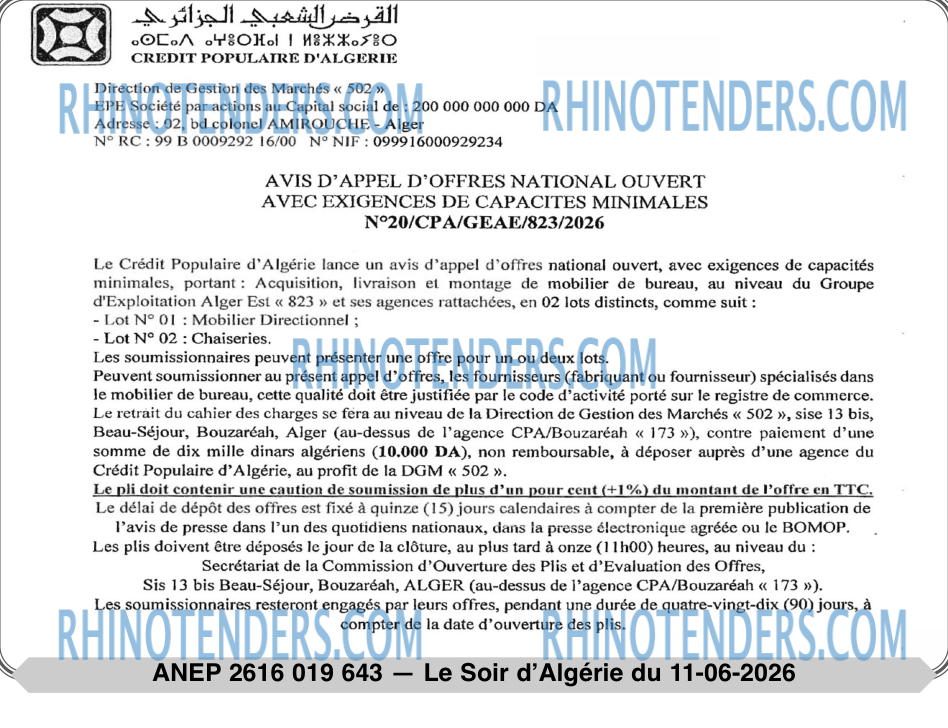 LE SOIR D'ALGERIE