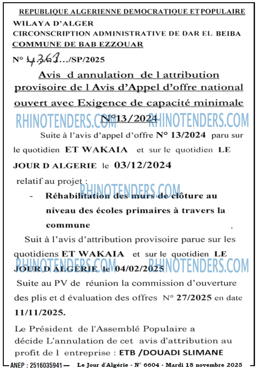 Le Jour d'Algérie