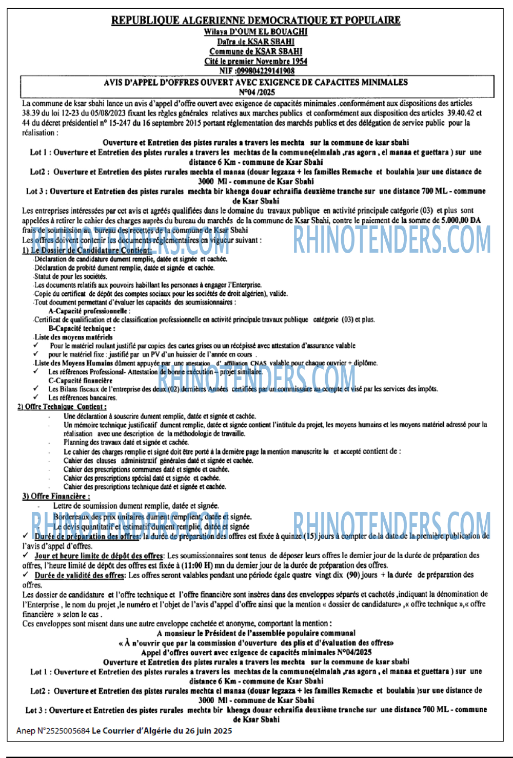 Le Courrier d'Algerie