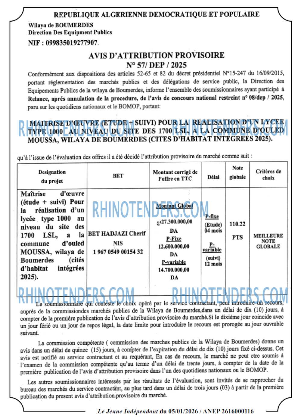 Jeune Independant