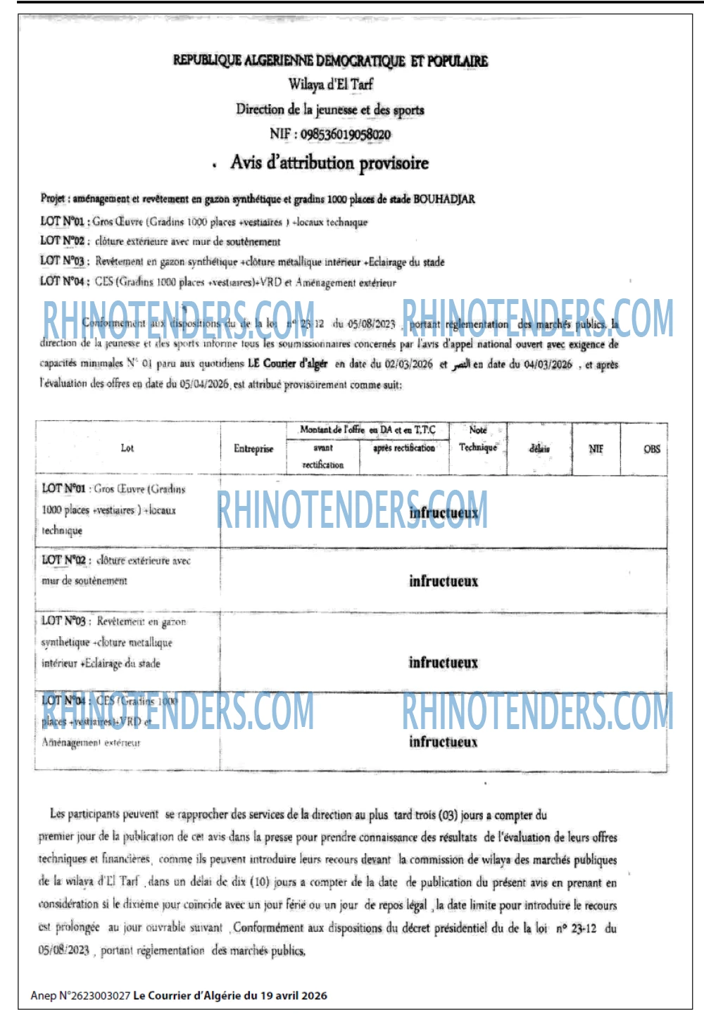 Le Courrier d'Algerie