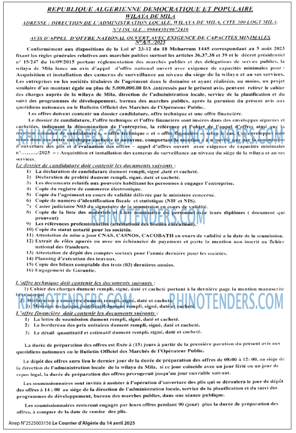 Le Courrier d'Algerie