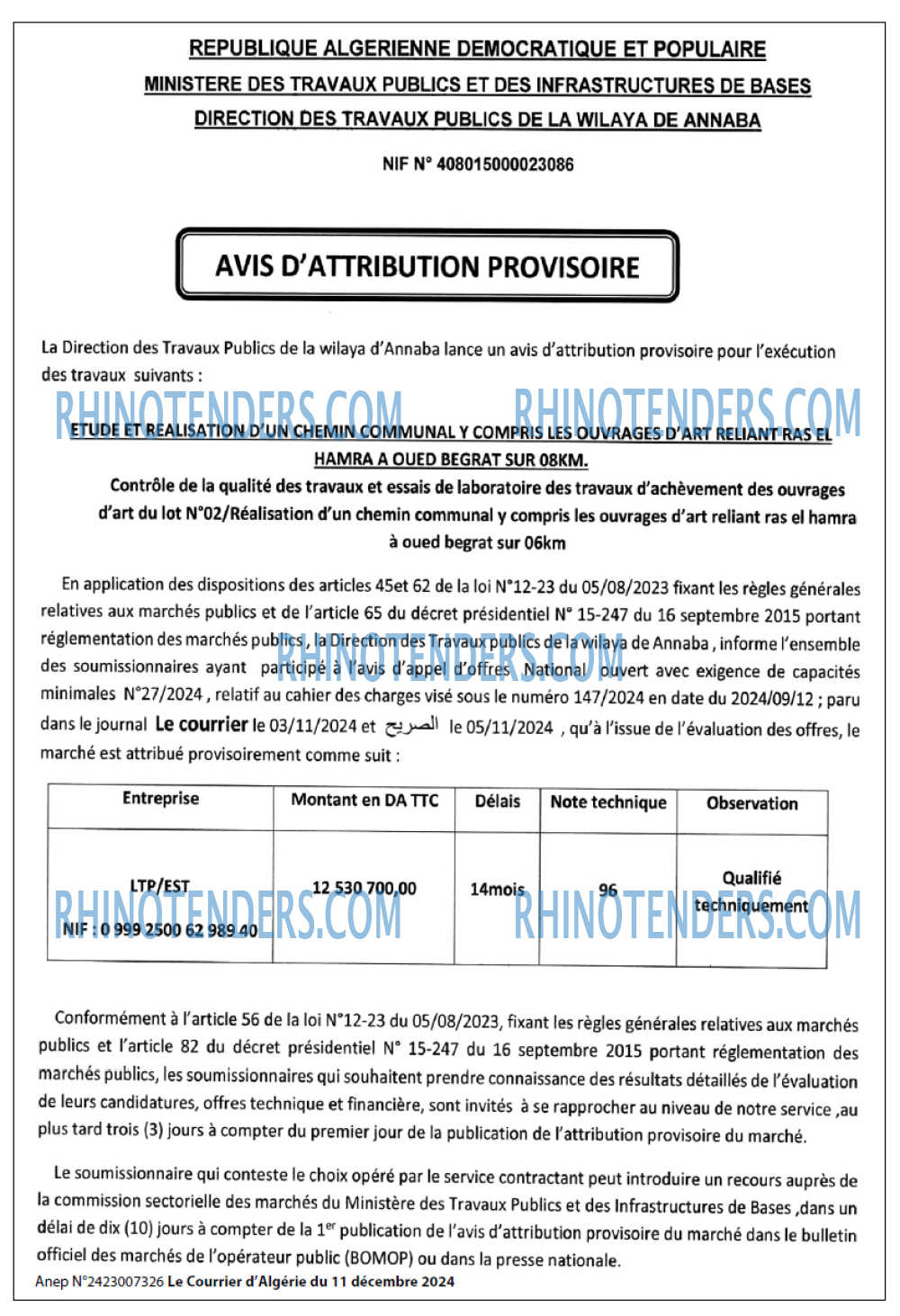 Le Courrier d'Algerie