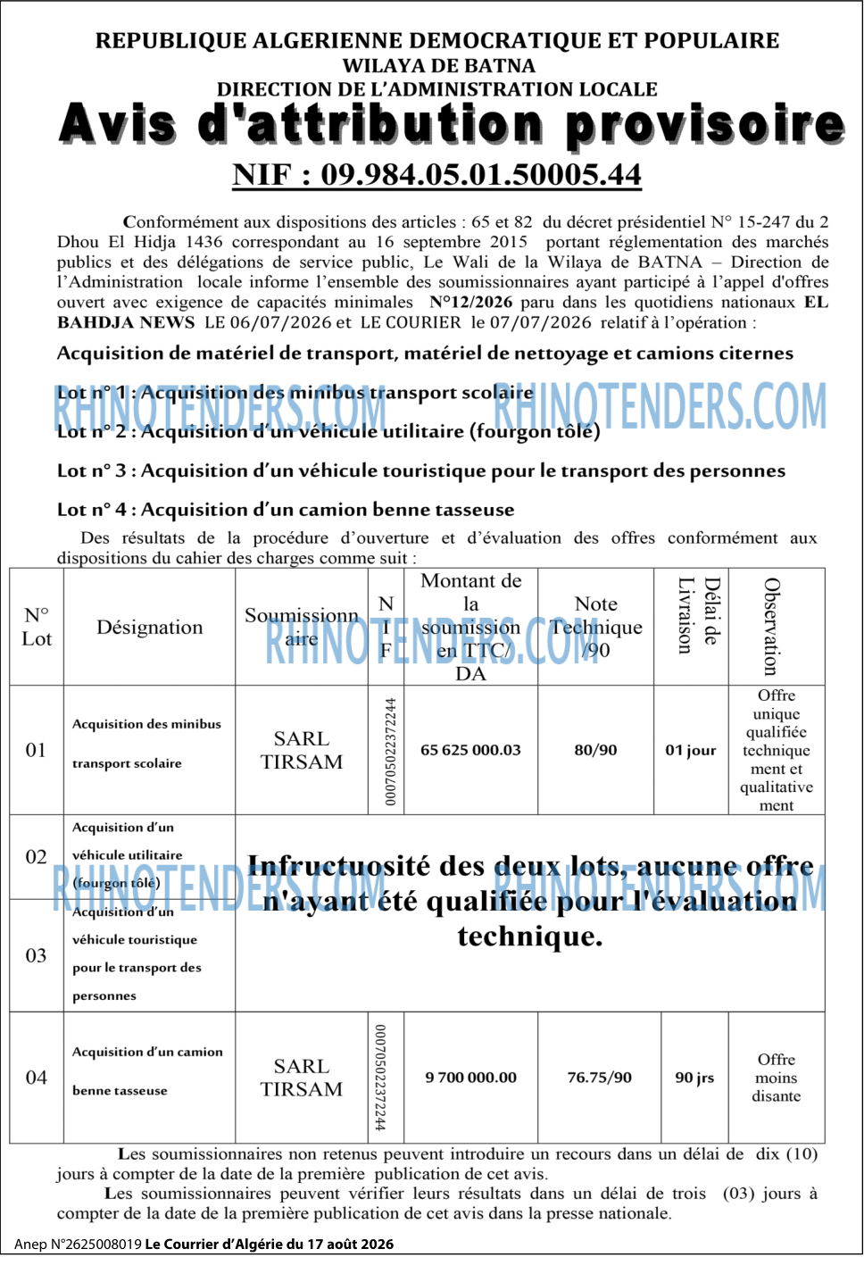 Le Courrier d'Algerie
