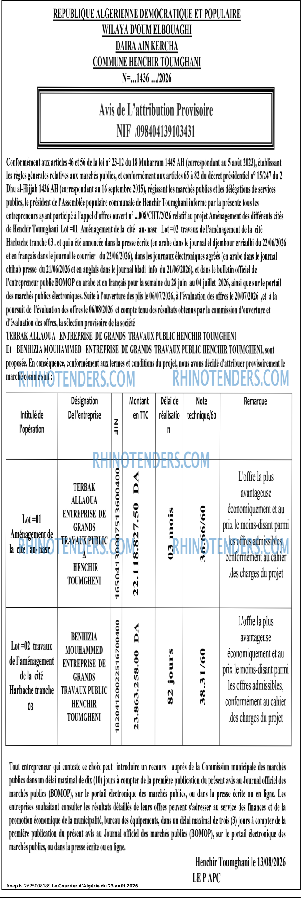 Le Courrier d'Algerie