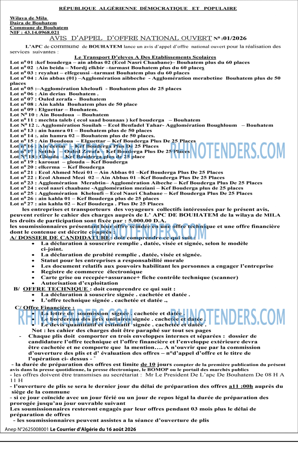 Le Courrier d'Algerie