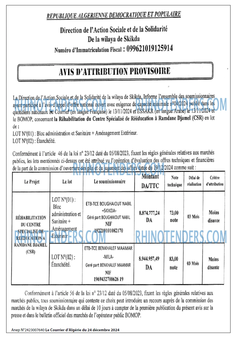 Le Courrier d'Algerie