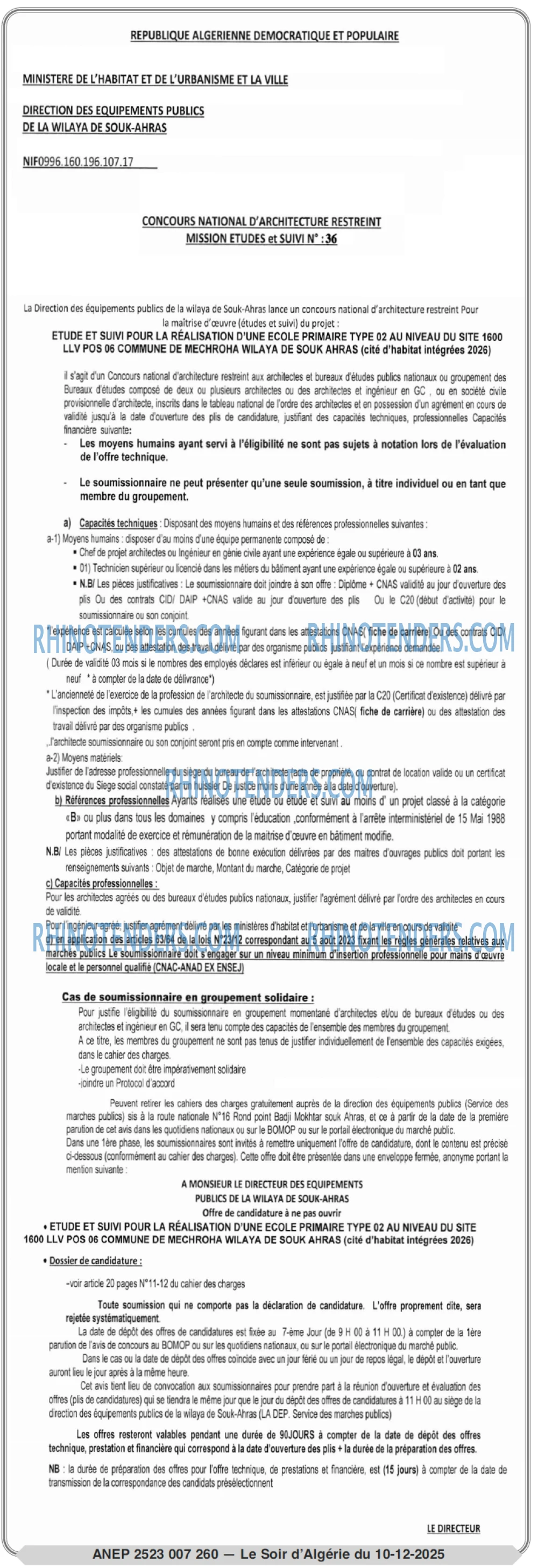 LE SOIR D'ALGERIE