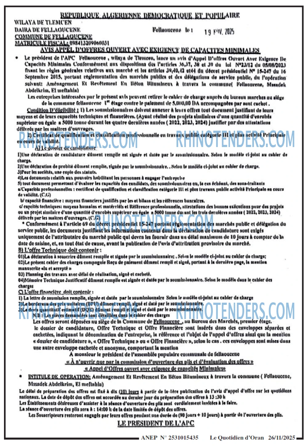Le Quotidien d'Oran