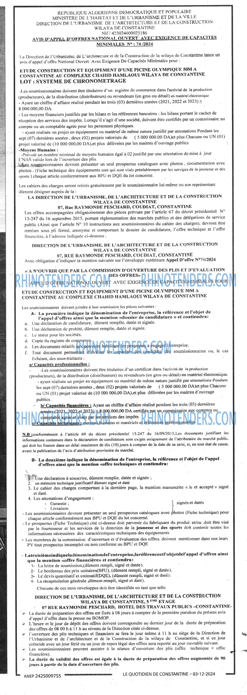 LE QUOTIDIEN DE CONSTANTINE