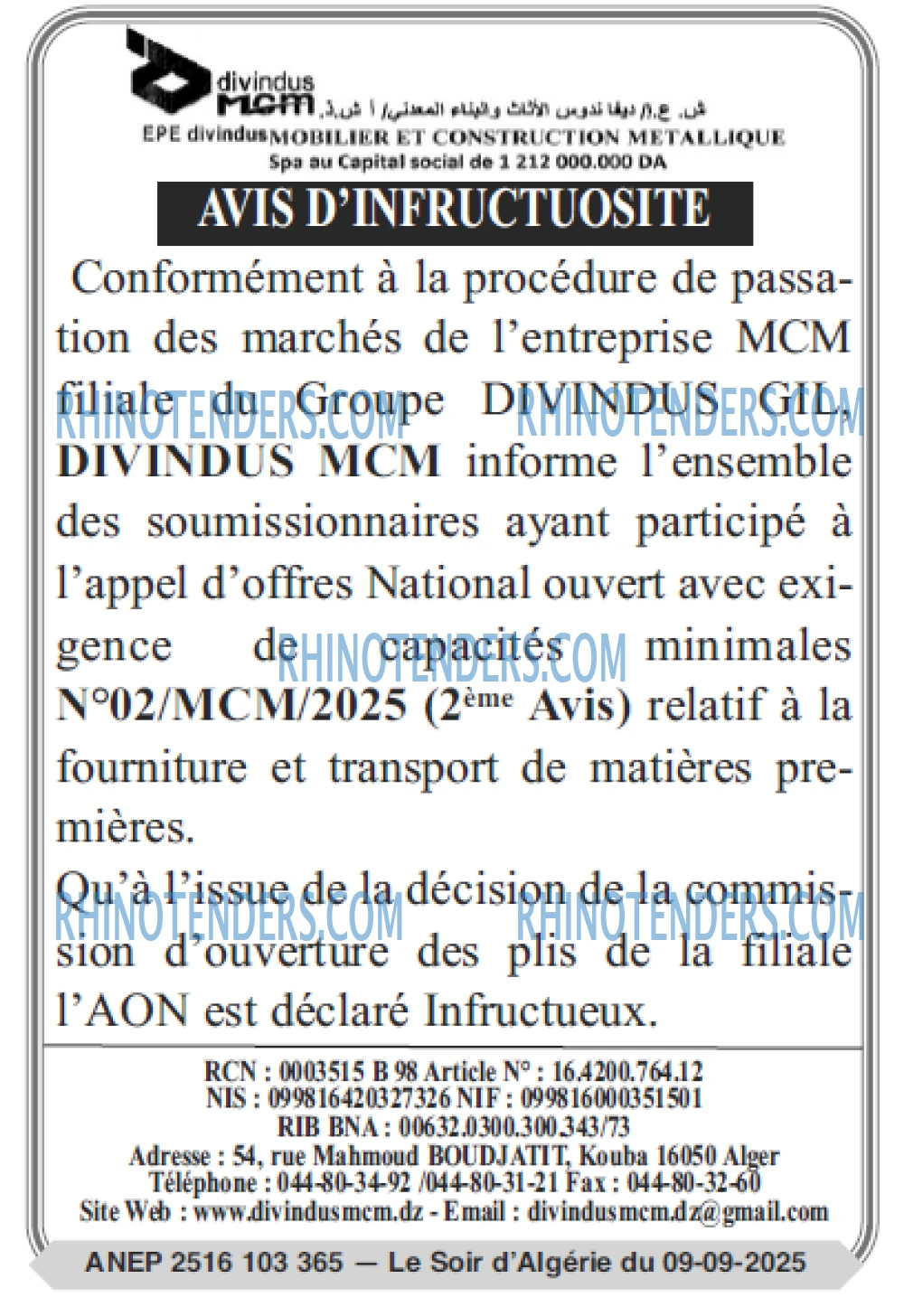 LE SOIR D'ALGERIE