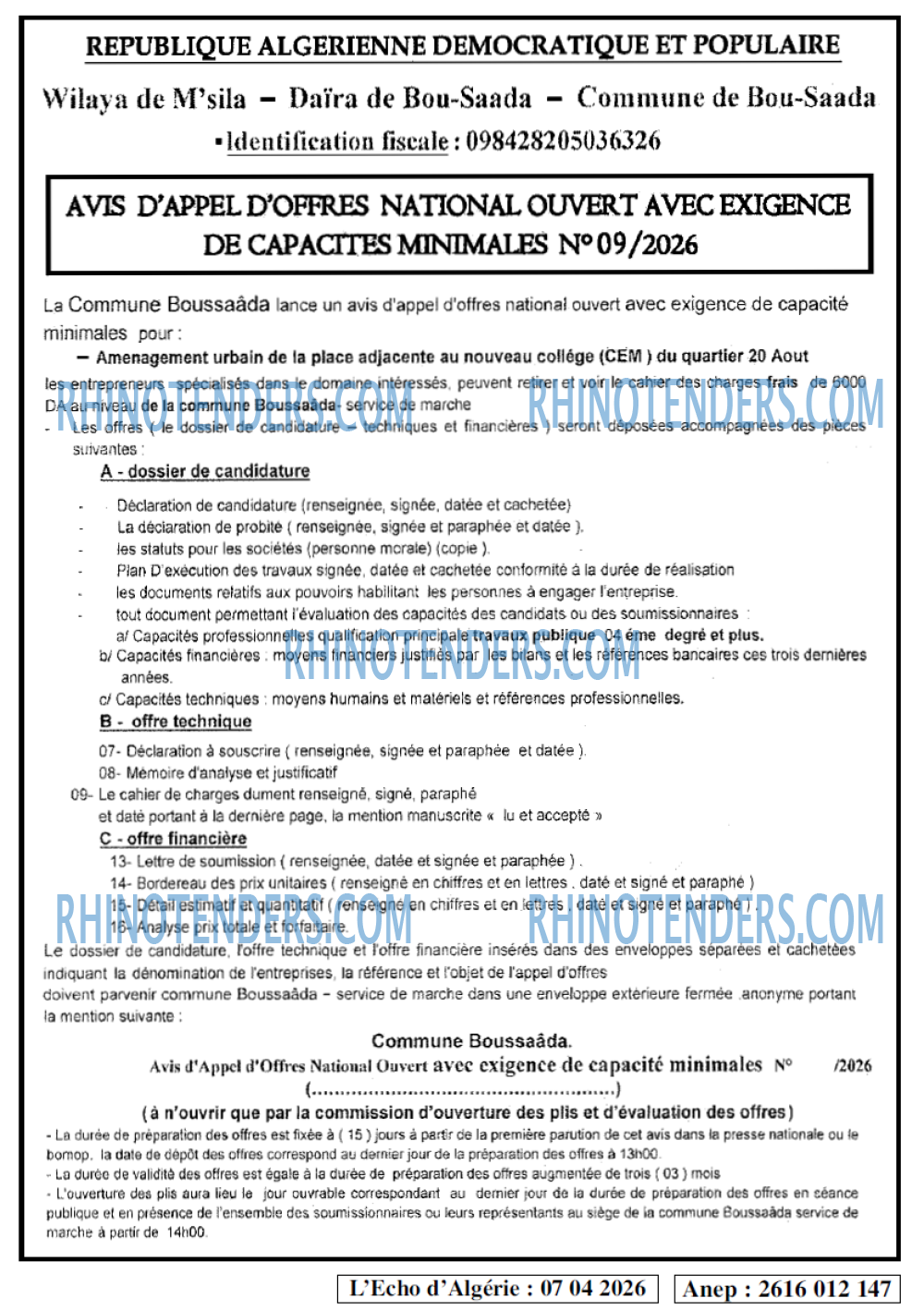 L'ECHO D'ALGERIE