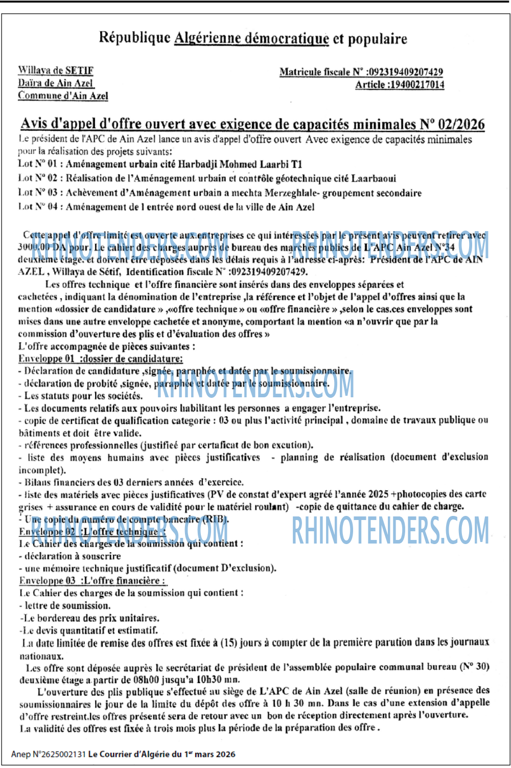 Le Courrier d'Algerie