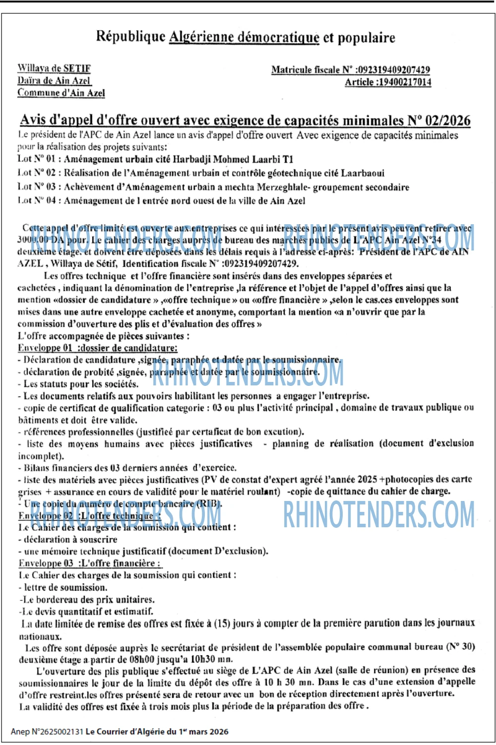 Le Courrier d'Algerie