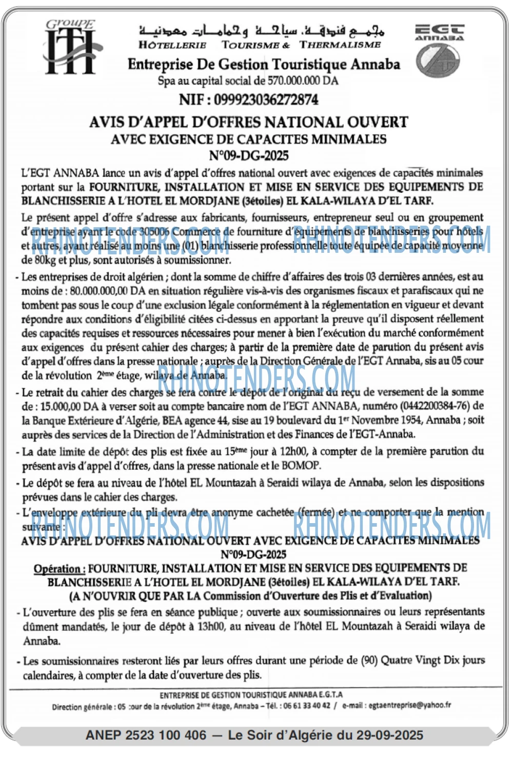 LE SOIR D'ALGERIE
