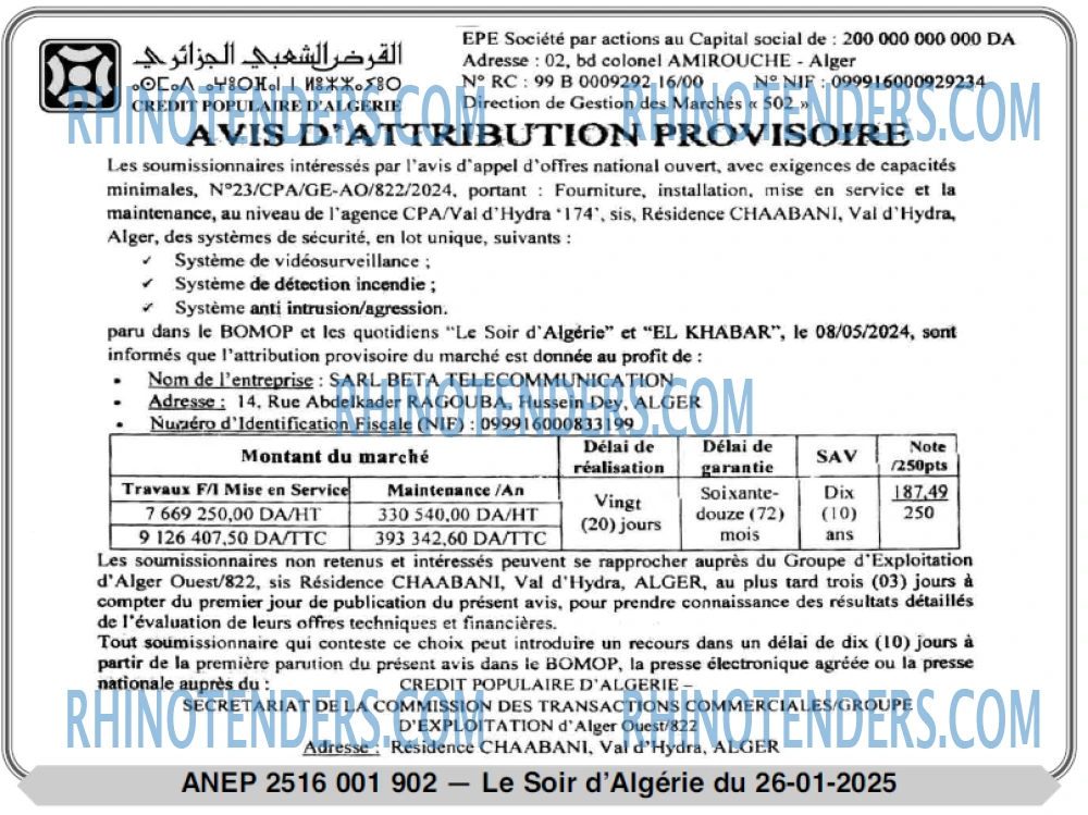 LE SOIR D'ALGERIE
