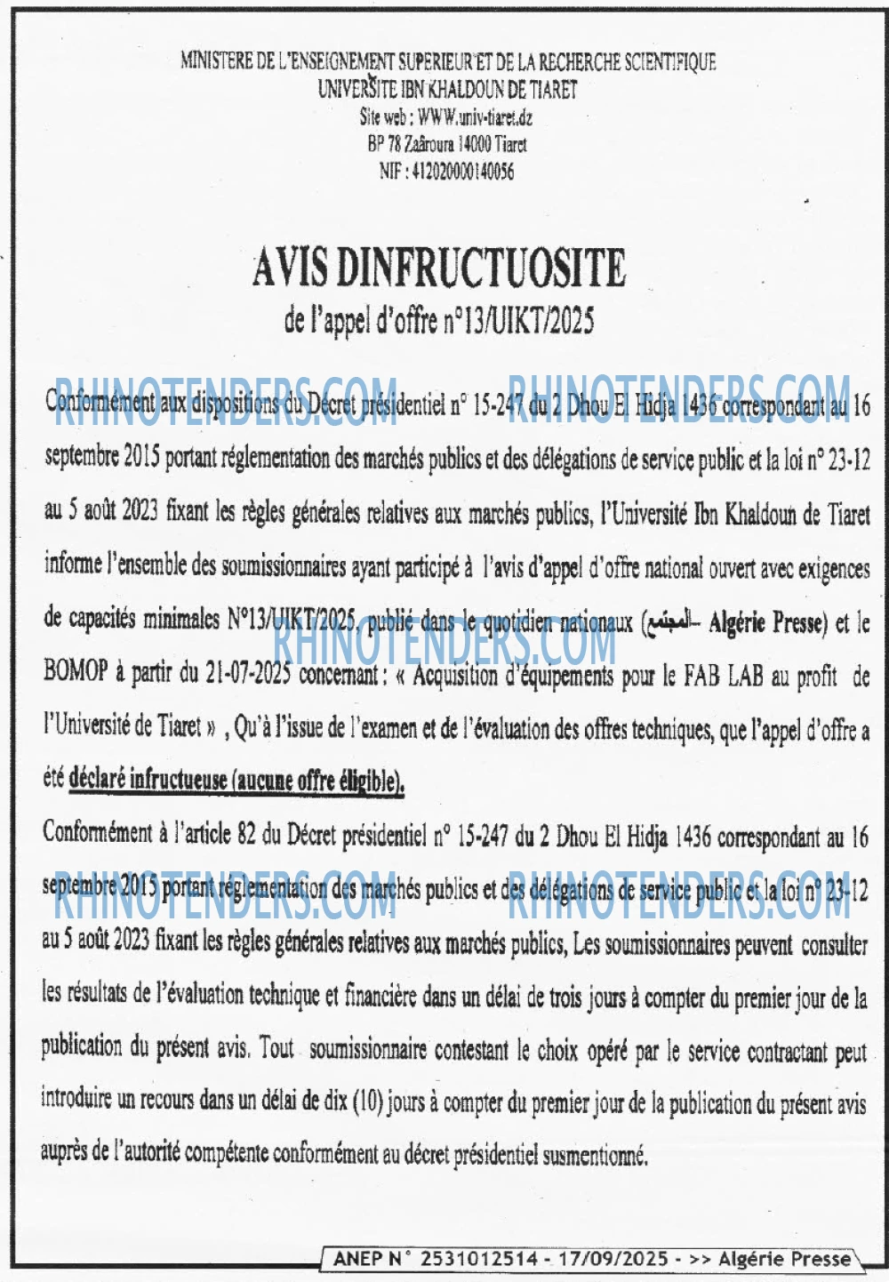 ALGERIE PRESSE
