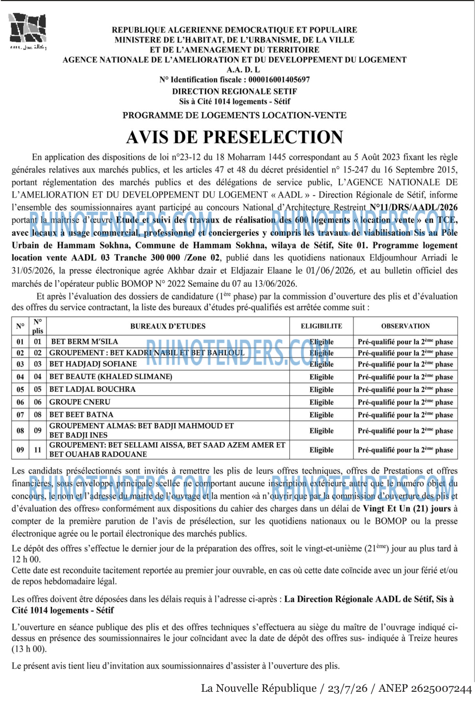 NOUVELLE REPUBLIQUE