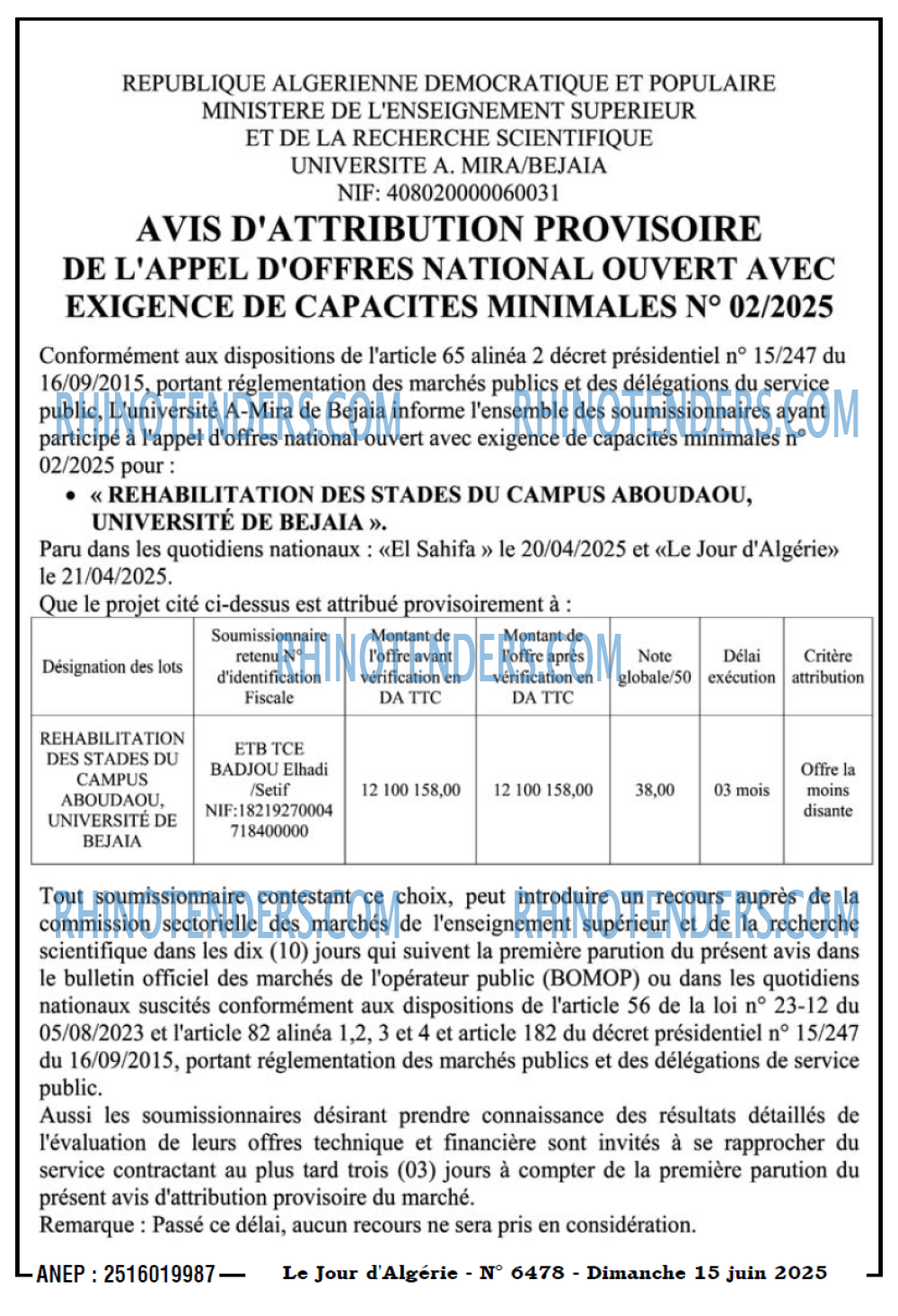 Le Jour d'Algérie