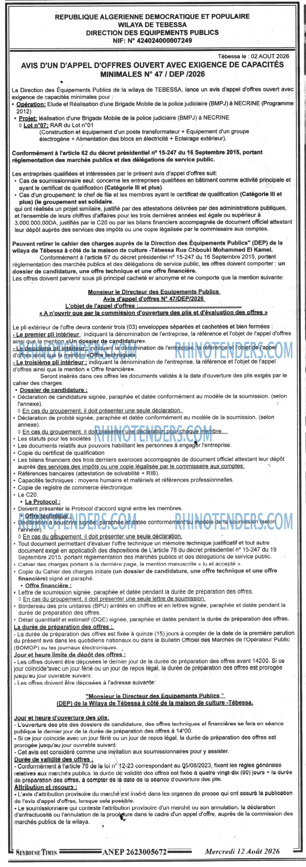 SEYBOUSSE TIMES