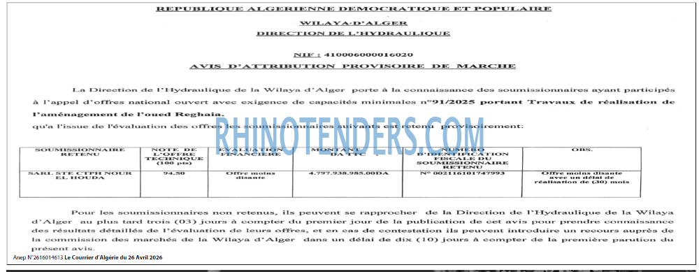 Le Courrier d'Algerie