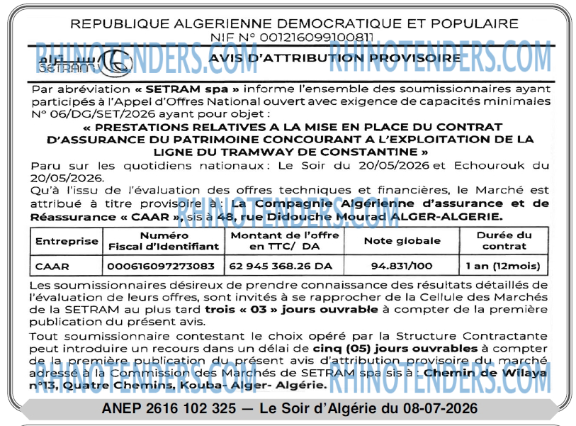 LE SOIR D'ALGERIE