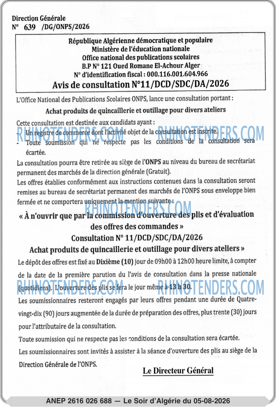 LE SOIR D'ALGERIE