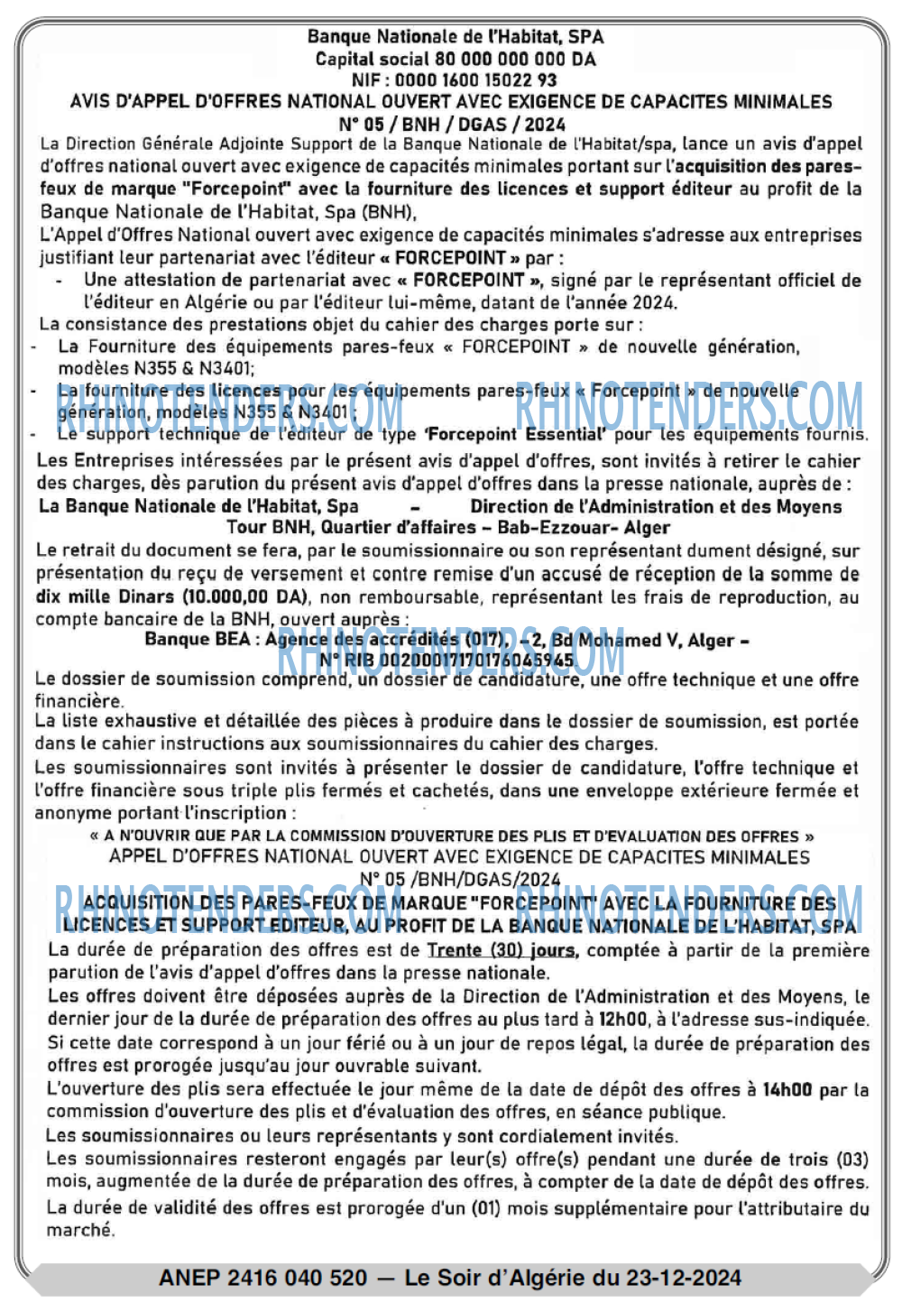 LE SOIR D'ALGERIE