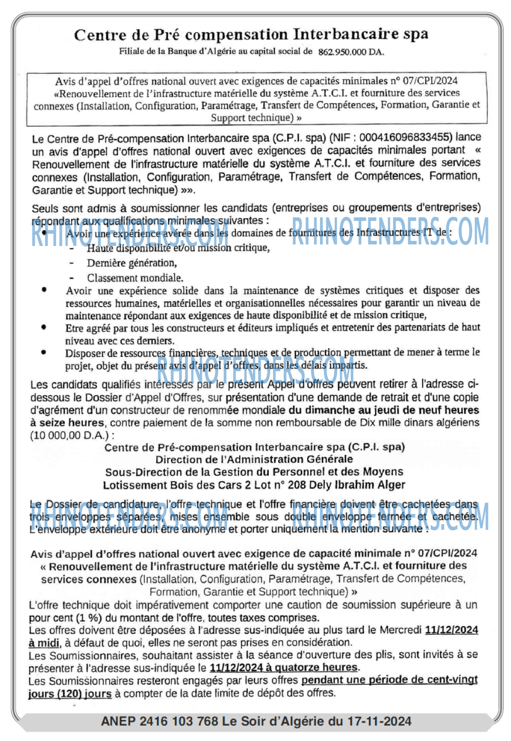 LE SOIR D'ALGERIE