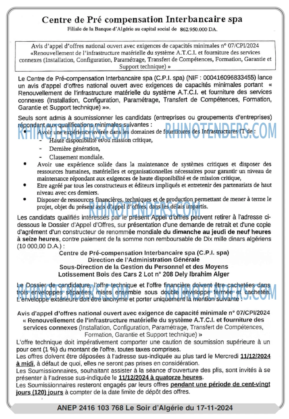 LE SOIR D'ALGERIE
