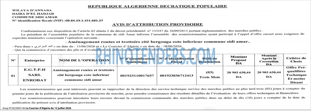 Le Courrier d'Algerie