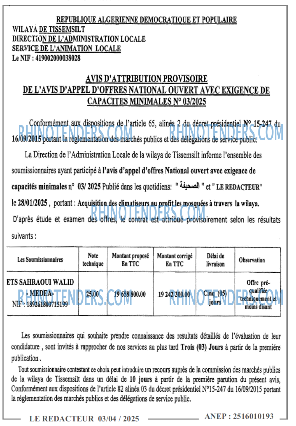 LE REDACTEUR