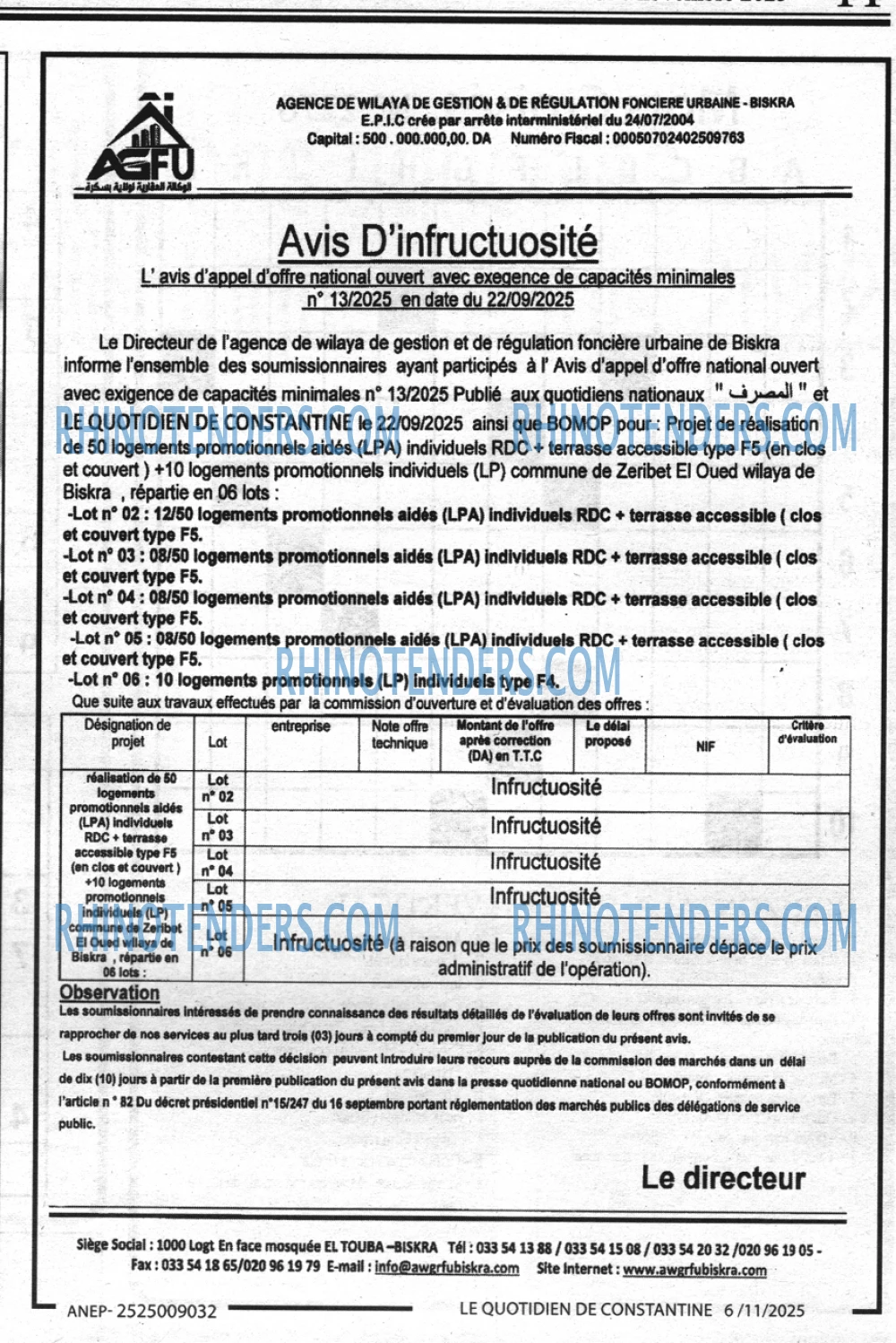 LE QUOTIDIEN DE CONSTANTINE
