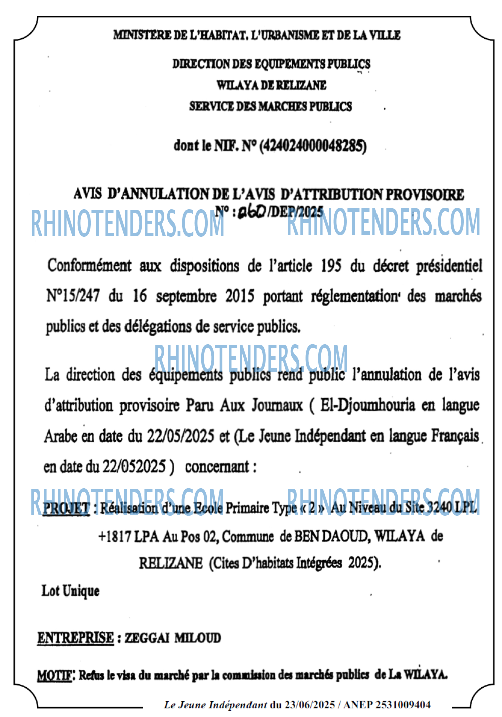 Le jeune indépendant
