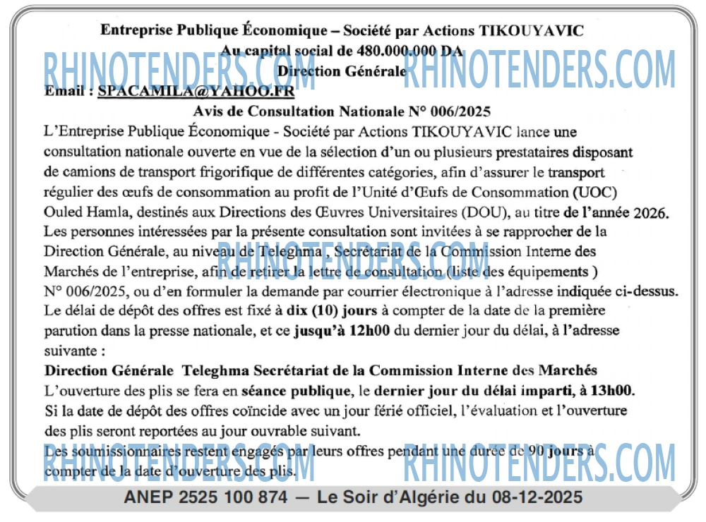 LE SOIR D'ALGERIE
