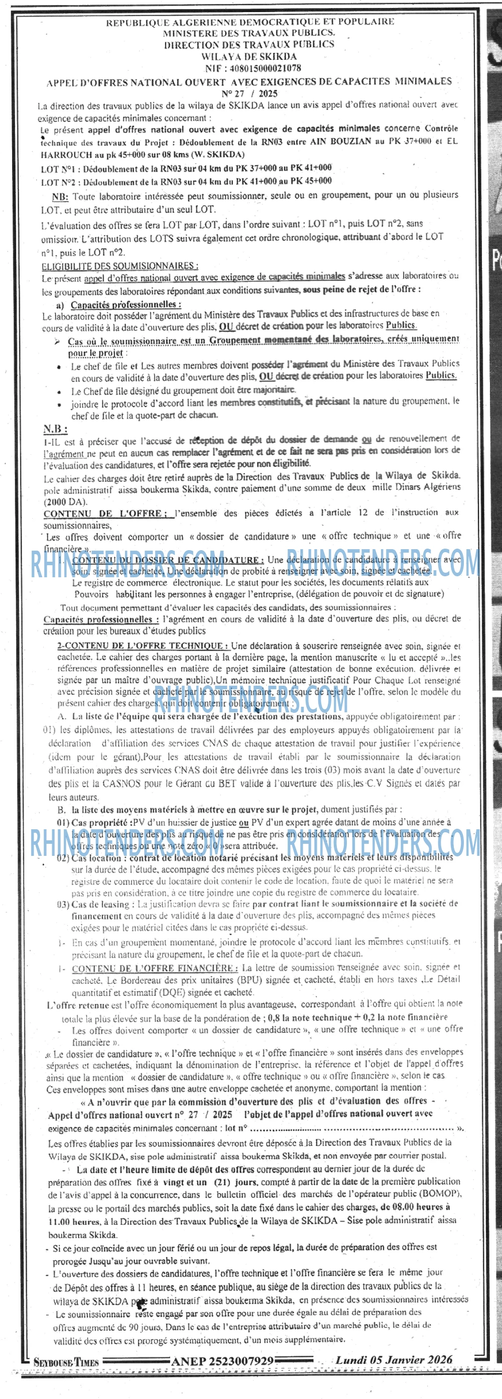 SEYBOUSSE TIMES