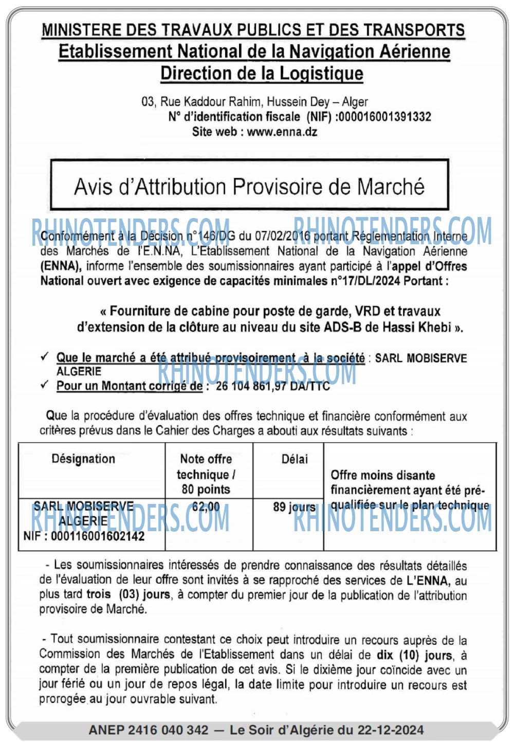LE SOIR D'ALGERIE
