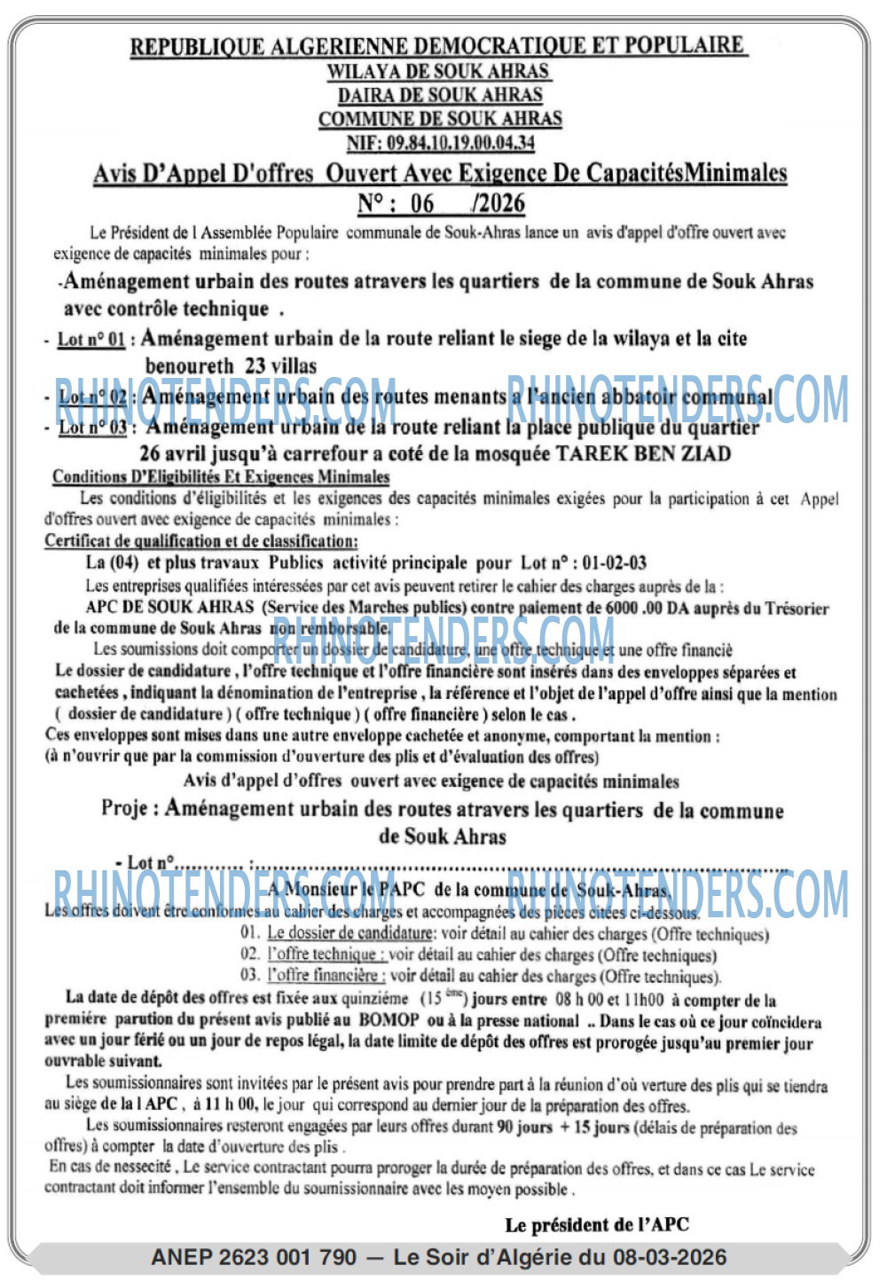 LE SOIR D'ALGERIE