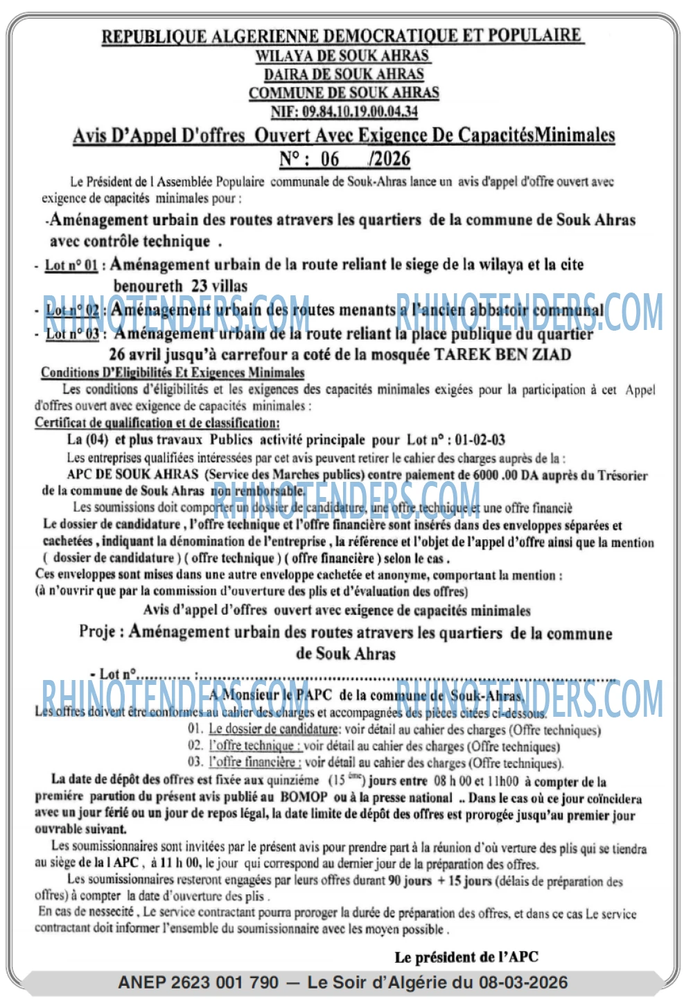 LE SOIR D'ALGERIE