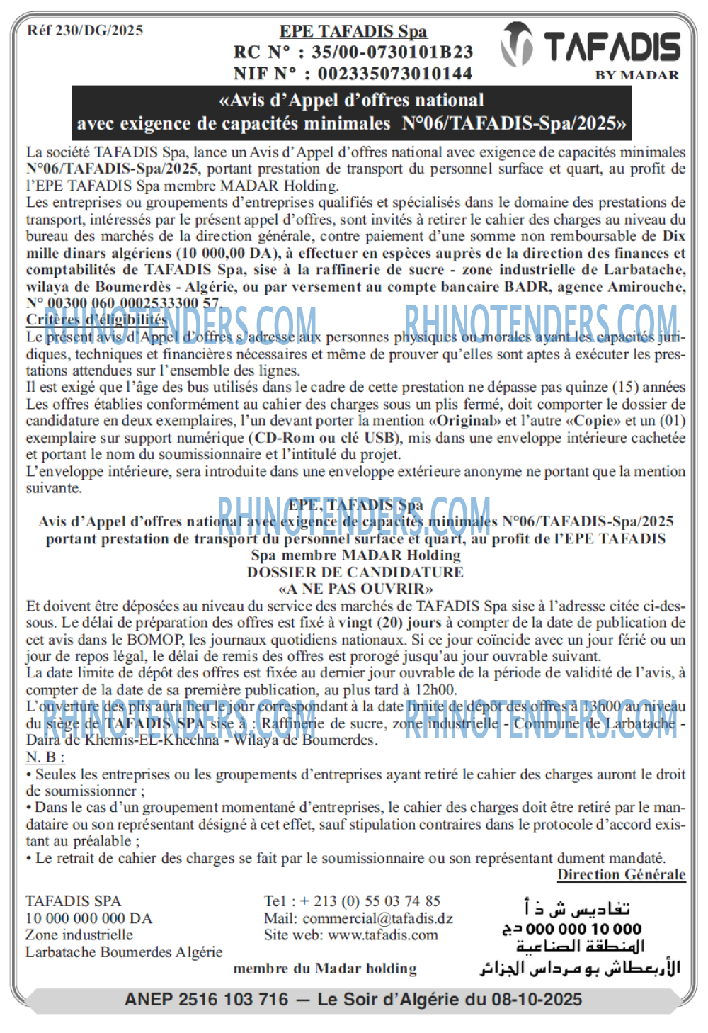LE SOIR D'ALGERIE