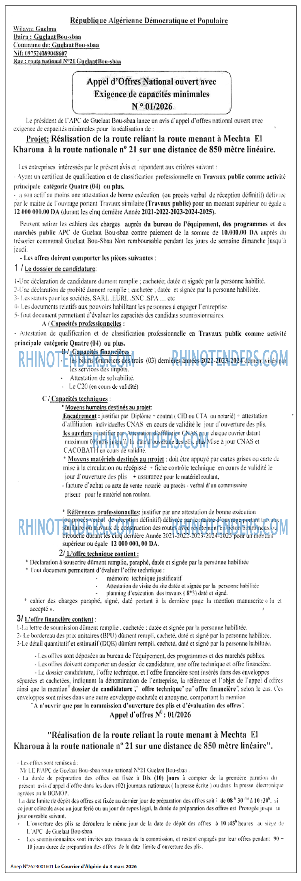 Le Courrier d'Algerie