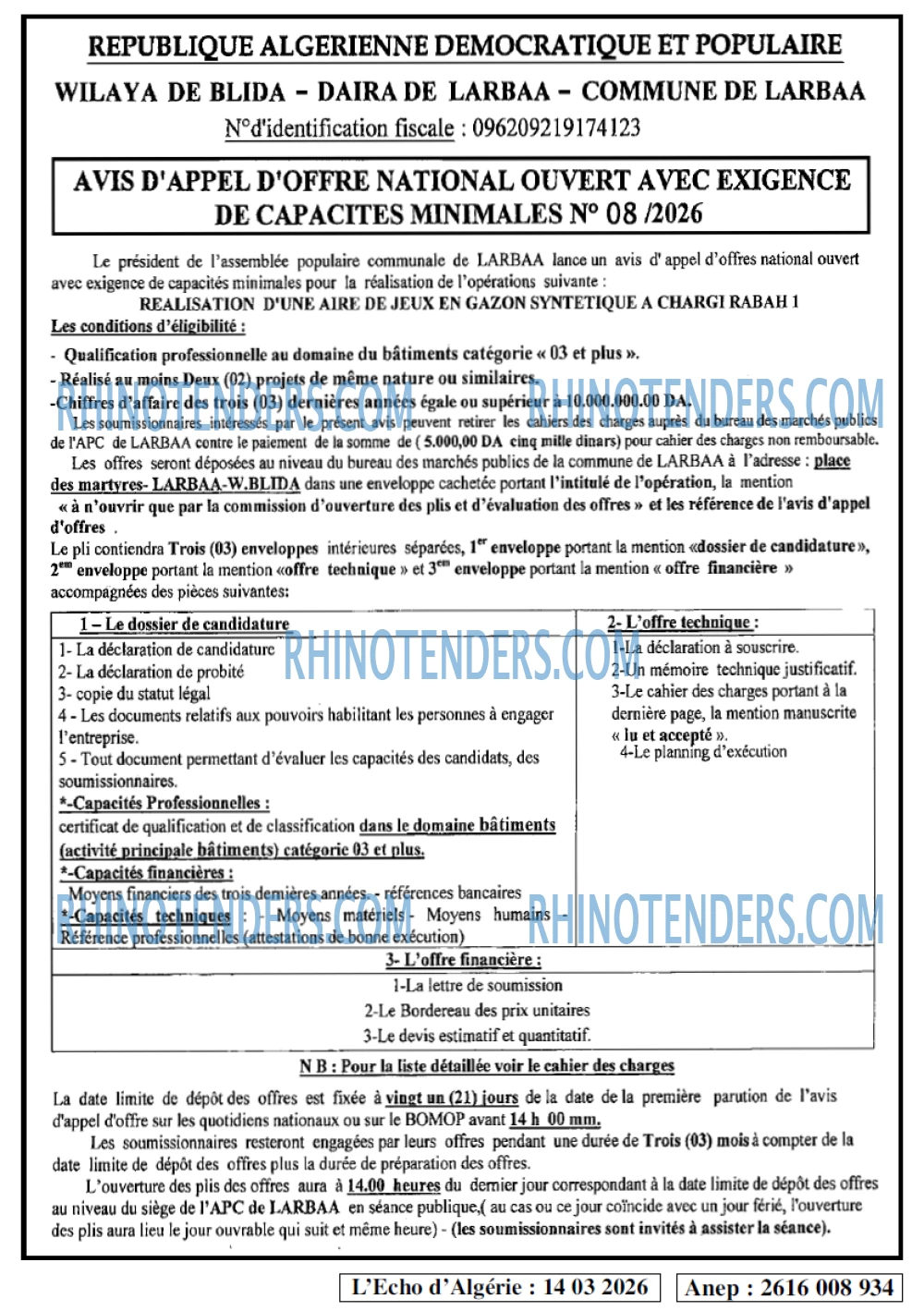 L'ECHO D'ALGERIE