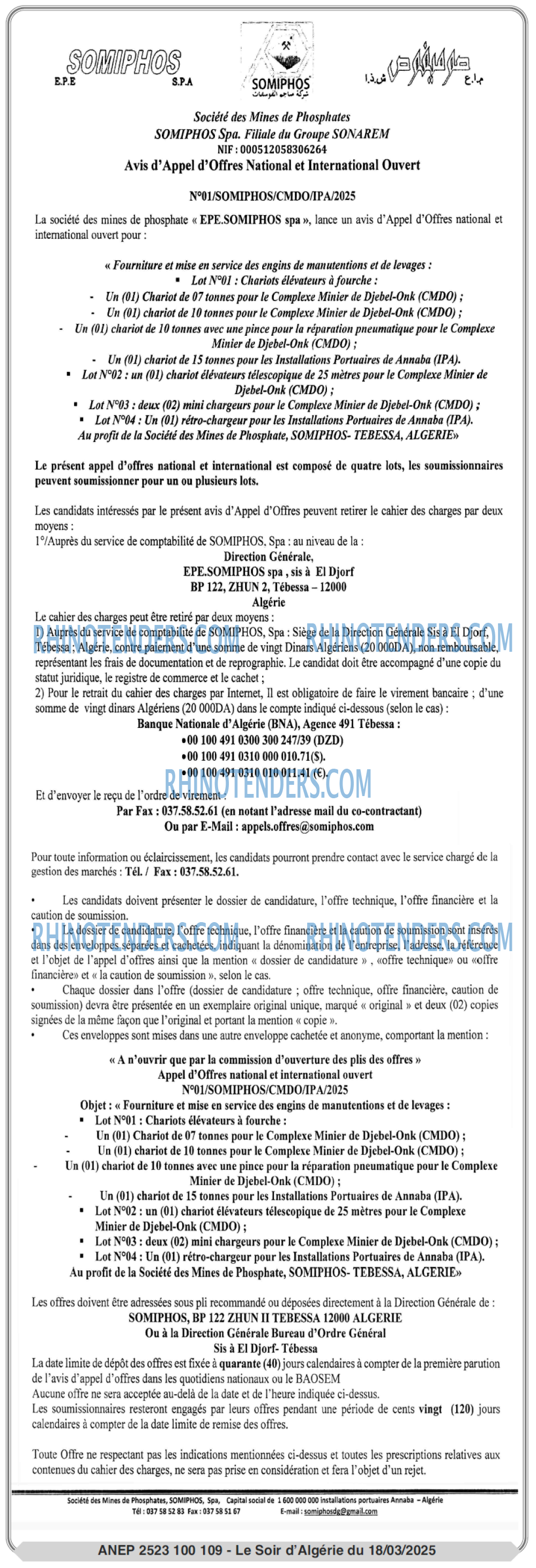 LE SOIR D'ALGERIE