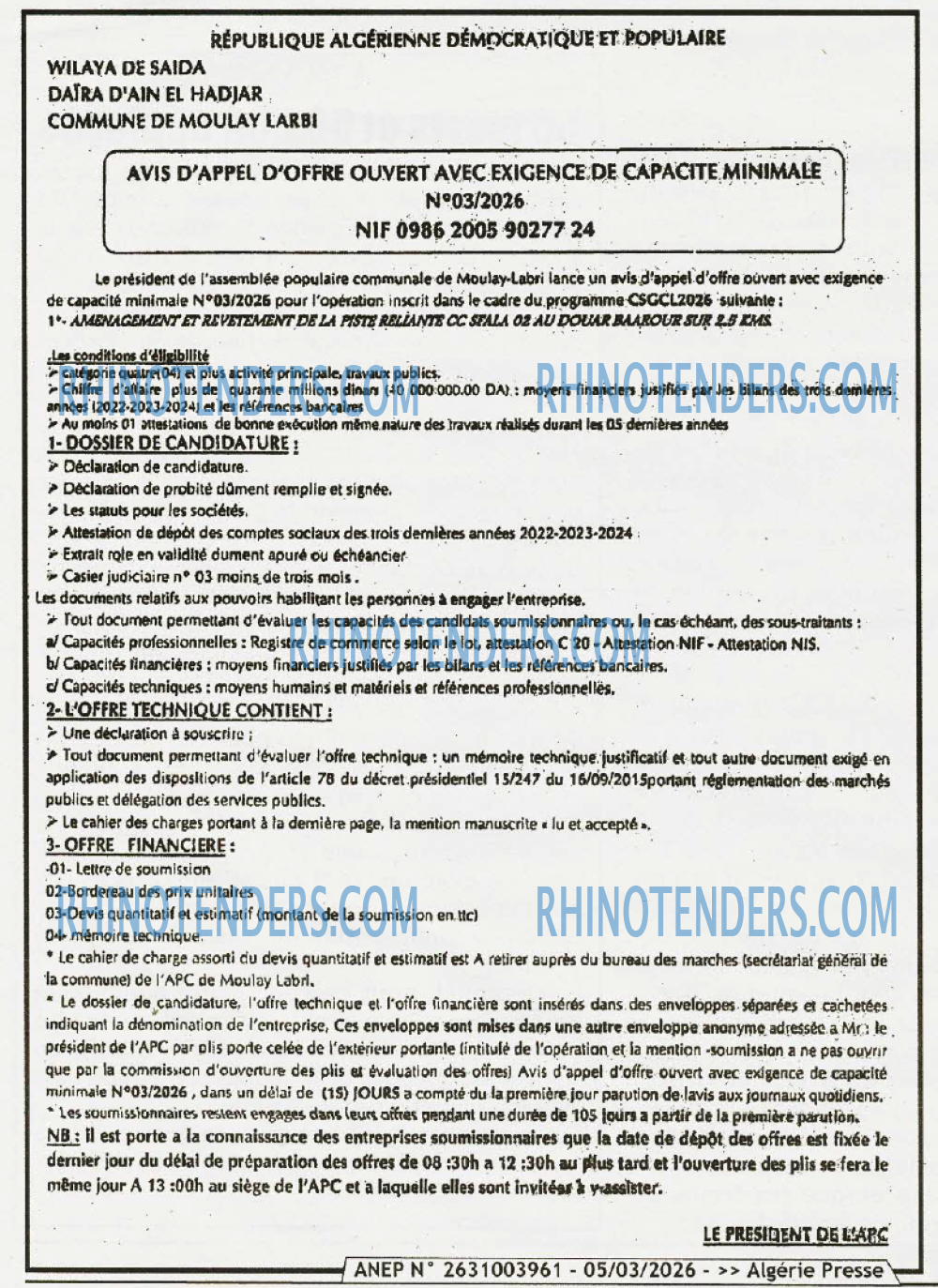 ALGERIE PRESSE
