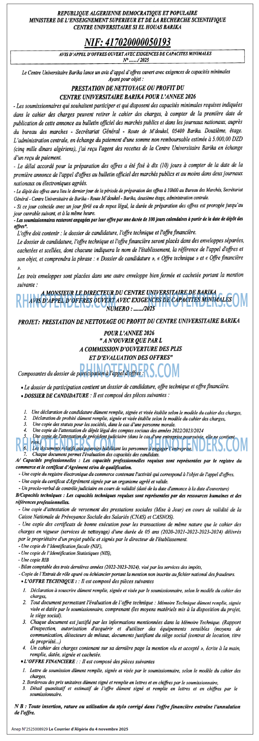 Le Courrier d'Algerie