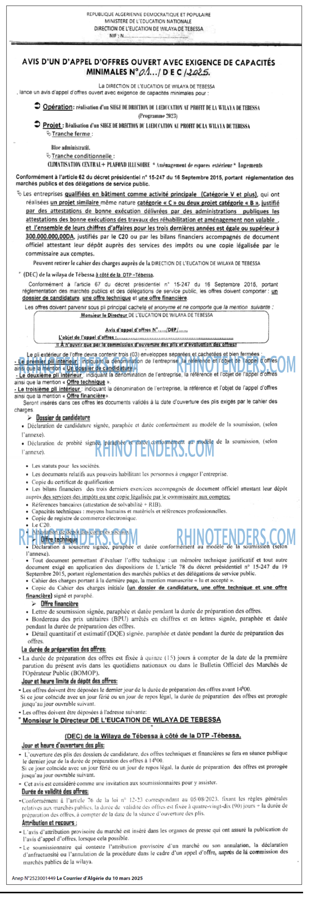 Le Courrier d'Algerie