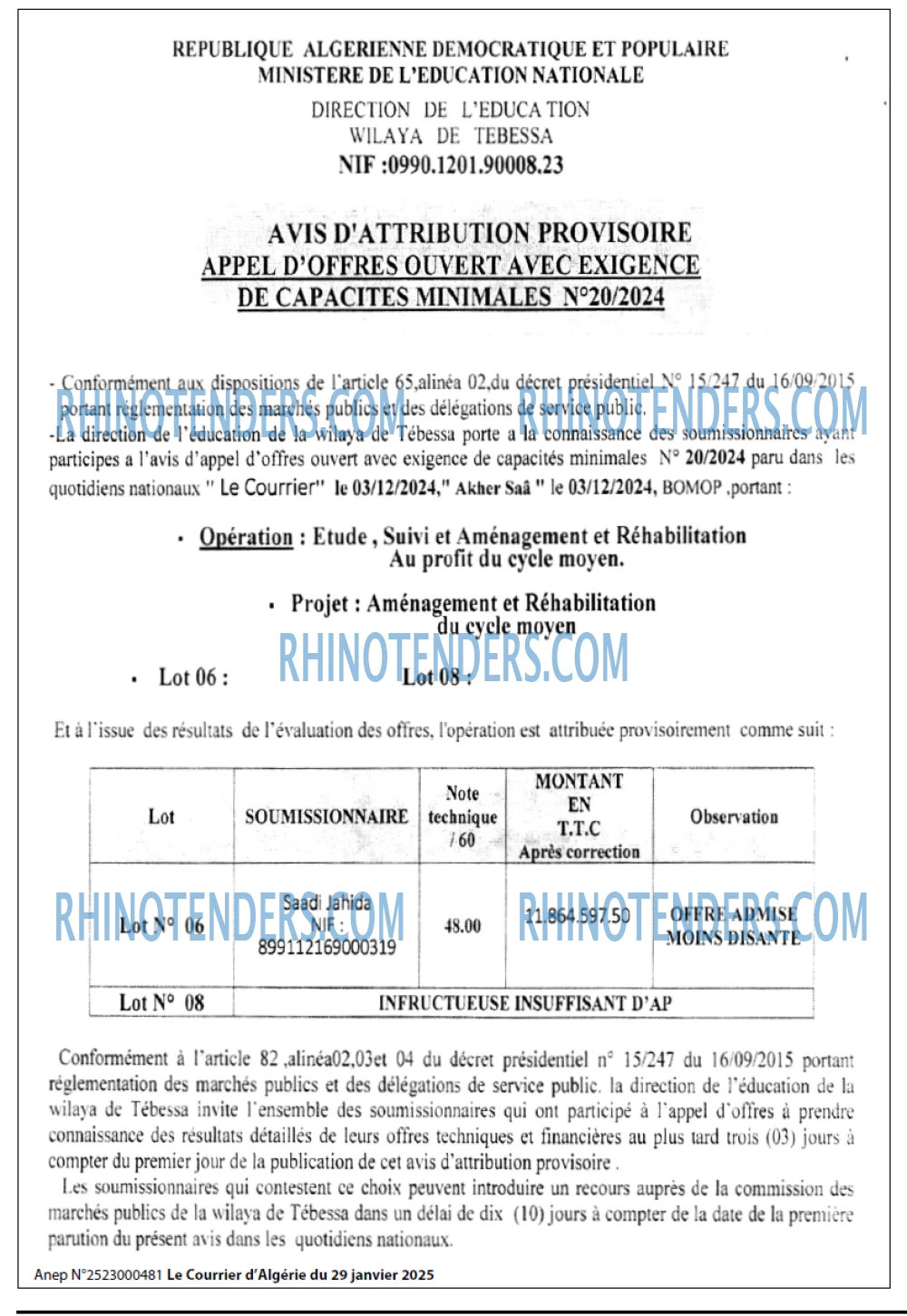 Le Courrier d'Algerie