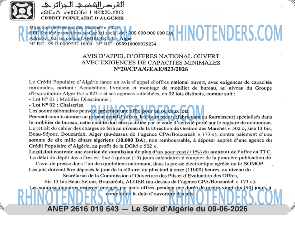LE SOIR D'ALGERIE